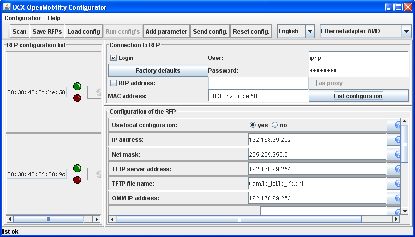 Configuratie Configuratie van een locatie buiten het bereik Als u een DECTover IP-basisstation in hetzelfde LAN als de Forum 550/560 gebruikt, worden de IP-adresconfiguratie en het downloaden van de