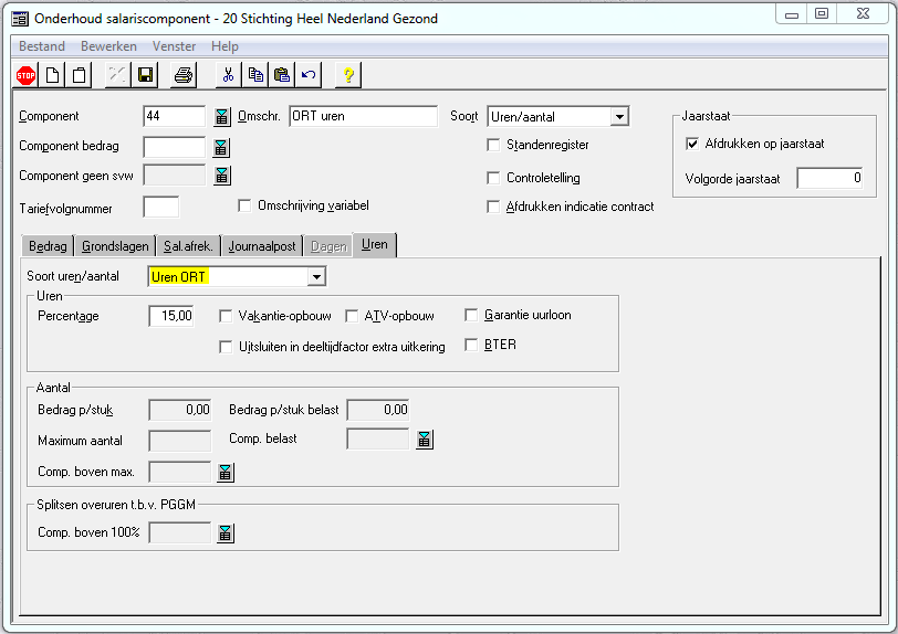 Visma Software Talent & Salaris / Beheer / Salariscomponent / Onderhoud Indien het binnen uw organisatie mogelijk is om als werknemer de verdiende ORT te gebruiken voor het financieren van andere