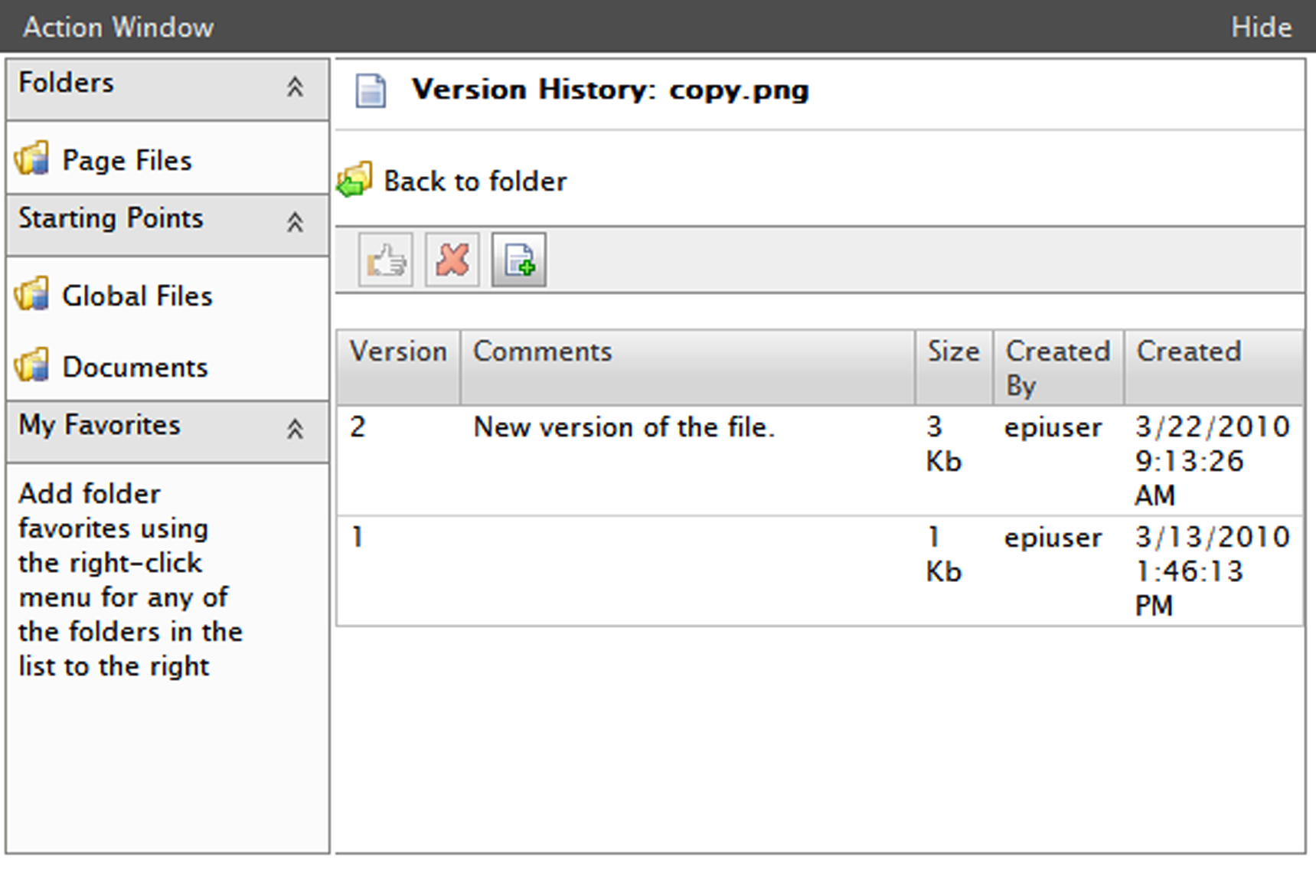 100 Gebruikershandleiding voor Editors EPiServer CMS 7 3. Selecteer een nieuwe versie door Bladeren te selecteren. Selecteer het bestand dat u hebt bewerkt en hebt opgeslagen op uw computer.