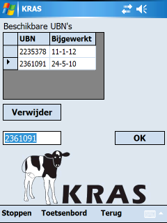 Kies ander UBN Sommige gebruikers hebben meerdere UBN s. In het startscherm, met menu Beheer, komt de gebruiker via de optie Ander UBN bij het scherm rechts.
