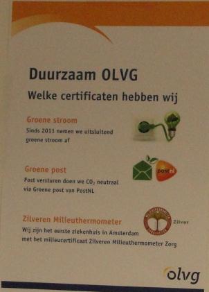 3.2.1 Gouden Milieuthermometer Eind 2014 is het Onze Lieve Vrouwe Gasthuis geaudit voor het gouden niveau van de Milieuthermometer Zorg.