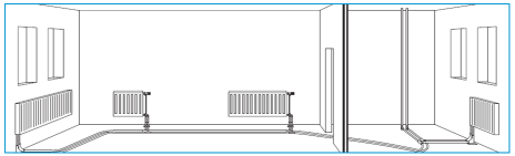 Verwarming: Individueel / collectief systeem Individuele regeling: kamerthermostaat Type opwekker Temperatuurniveau: gemiddelde van ontwerpaanvoer- en retourtemperatuur 50 C LT-systeem > 50 C