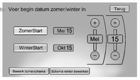 Instrumenten en bedieningsorganen 79 Voorkeursoplaadtarief selecteren Druk vanuit het scherm Informatie vertrektijd en tarief op Selecteer voorkeur laadtarief.