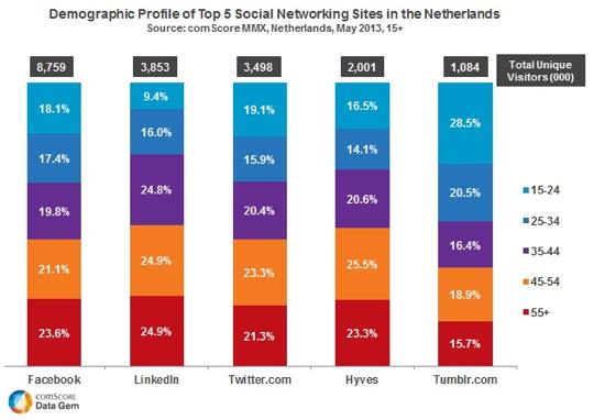 3.3 SOCIALE-MEDIAGEBRUIK NAAR PERSOONSKENMERKEN Afgerond zijn alle 12-tot 25-jarigen in 2012 actief op internet. Het merendeel van deze jonge internetters is ook te vinden op sociale media.