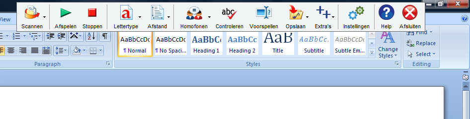 Knop opslaan Het is mogelijk de tekst te converteren in een Microsoft document of een webpagina in een audio of videobestand om deze op te slaan op uw computer.