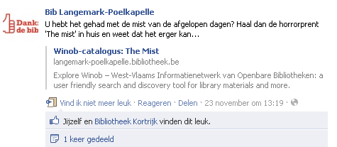 Probeer waar mogelijk het nieuwsfeit te verbinden met de dienstverlening van de bibliotheek,