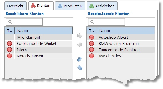 TimeWriter Professional In de geselecteerde medewerkergroepen lijst zijn groepen waarvoor [Alle medewerkers] is geselecteerd gemarkeerd met een asterisk en in de kleur magenta.