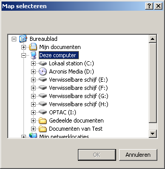 Kies nu de locatie van de OPTAC tool. Klik op Zoeken om het volgende scherm te openen waar u gevraagd wordt naar een locatie te zoeken. Figuur 6.