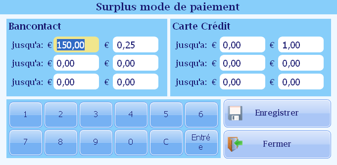 SR.NET - SURPLUS MODE DE PAIEMENT In dit hoofdstuk wordt het beheer van Opleg Betaalmiddelen besproken. Druk in het paneel Instellingen op de toets Opleg Betaalmiddelen. (zie figuur 3.