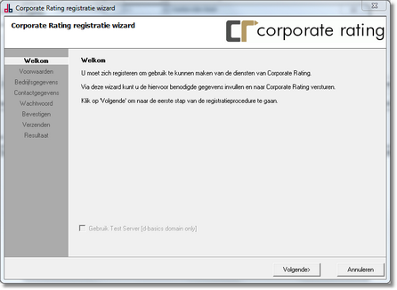 Aanmelden bij Corporate Rating 3 6 Aanmelden bij Corporate Rating Menu opties: 'Modules', 'Risk Monitor', 'Corporate Rating', k nop 'Opties' Om van Risk Monitor gebruik te kunnen maken moet eerst een