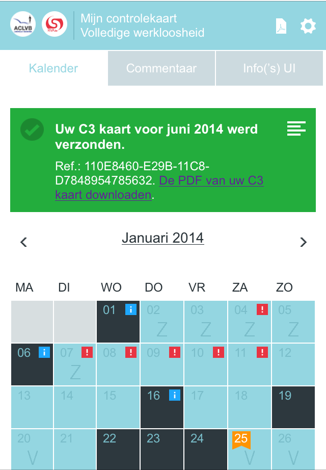 Na verzending van uw elektronische C3 kaart, zal een