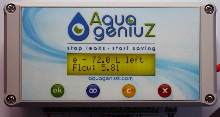 AQUAGENIUZ Watercontrole & monitoring systeem Beschrijving:, AquageniuZ is een slim systeem dat je toelaat je waterverbruik via smartphone, tablet of computer op te volgen, en dat tevens waterschade