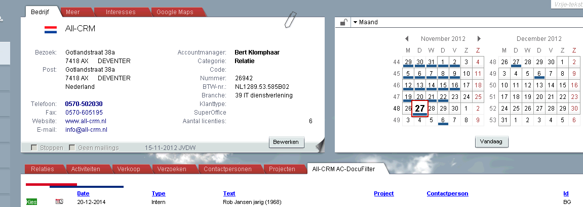 5 Gebruik van AC-DocFilter 5.1 Algemeen AC-DocFilter ondersteunt op dit moment alleen de engelse taal. Daarom zijn alle schermen in de engelse taal.