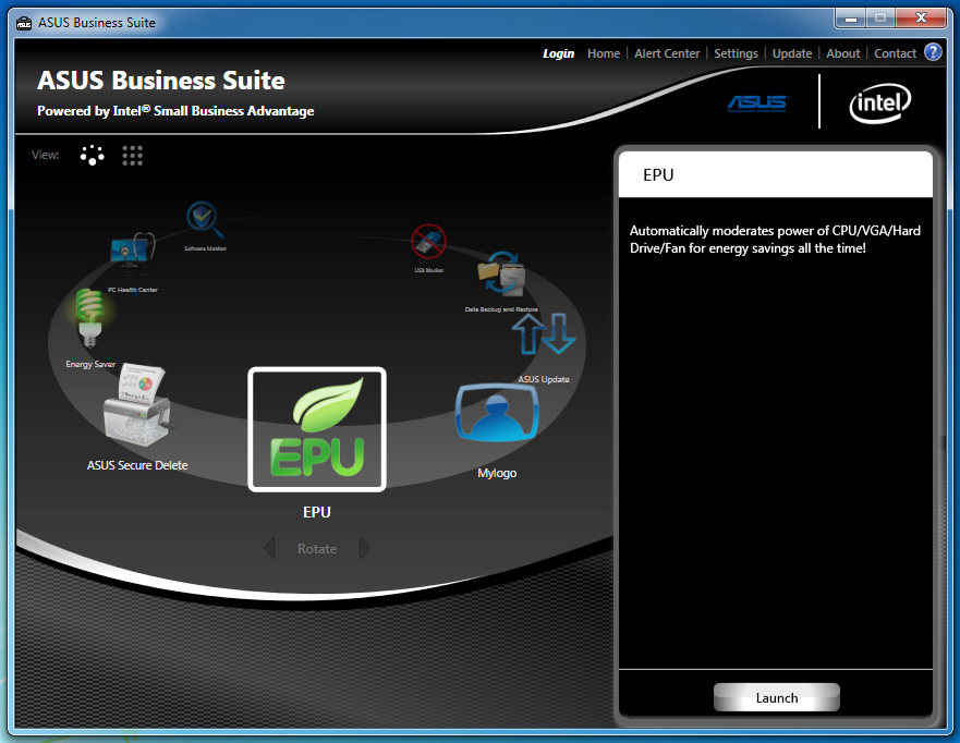 ASUS Business Suite 2.0 gebruiken ASUS Business Suite start automatisch wanneer u het Windows - besturingssysteem start. Het pictogram van ASUS Business Suite verschijnt in het systeemvak van Windows.