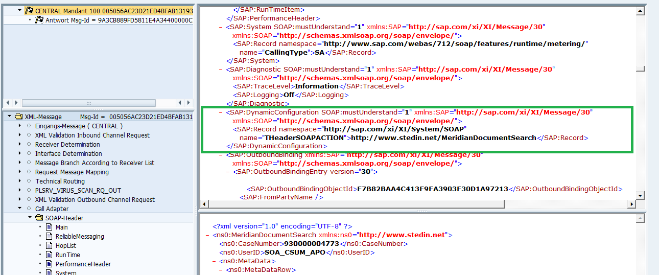 5 De java functie zorgt er voor dat we action (die we als input parameter ontvangen) mappen naar THeaderSOAPACTION. Je zou hier dus ook meerdere parameters zoals TServerLocation kunnen vullen.