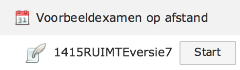 Bij elk examen is de duur uiteraard ingesteld. De resterende tijd kan je zien op de timer bovenaan de pagina.