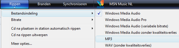 Dit is een formaat dat op elke PC en elke draagbare muziekspeler kan worden afgeluisterd. Open Windows Media Player.