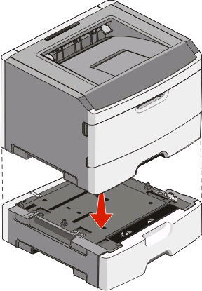 6 Lijn de printer uit met de lader en laat de printer op zijn plaats zakken. Kabels aansluiten 1 Sluit de printer aan op een computer of een netwerk.