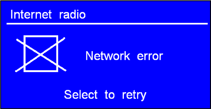 Internetradio 1. Als de draadloze verbinding met het internet tot stand is gebracht drukt u op de 'SELECT' knop en selecteert u de modus < Internet radio > in het Hoofdmenu.