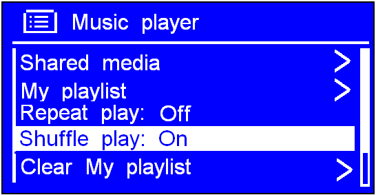 Music Player Modus Opmerking: voor de 'Music Player' modus is het aan te bevelen om de 'Appendix' (vanaf pag. 39) te raadplegen. A. Afspelen van Shared Media (gedeelde bestanden) 1.