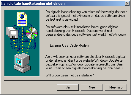 2. Handleiding USB-aansluiting 1. Sluit het ene uiteinde van de USBkabel aan op het Docsismodem en het andere uiteinde op de USB poort aan de achterzijde van uw computer (of op een USB-hub). 2.