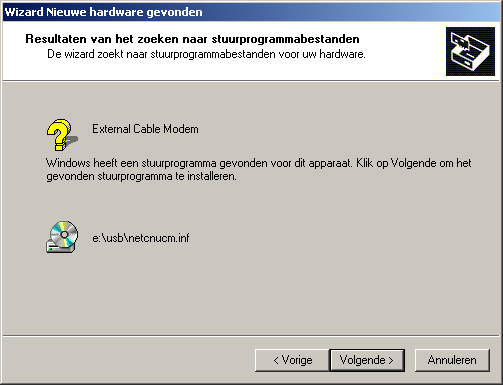 2. Handleiding USB-aansluiting Let op: Zorg ervoor dat u uw Windows ME CD-ROM bij de hand hebt om de noodzakelijke bestanden tijdens het installeren te kunnen kopiëren. 1.