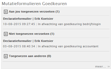 14 Declaraties en mutaties via medewerkerlogin verwerken Uw medewerkers kunnen via hun medewerkerlogin declaraties en andere mutaties indienen. Deze worden goedgekeurd door hun manager.