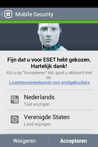 2. Installatie Als u ESET Mobile Security wilt installeren, volg dan een van de volgende methoden.