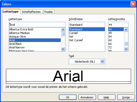 Impress Module 3 Module 3. Tekst opmaken Standaard staat alle tekst die u in een dia invoegt in het lettertype Arial, met een puntgrootte van 44 voor titels en 32 voor opsommingen.