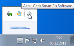 Hoofdstuk 3, Accu-Chek Smart Pix-software starten en configureren Wanneer u een of meer van de automatische functies heeft geactiveerd, wordt het programma niet meer afgesloten wanneer u het