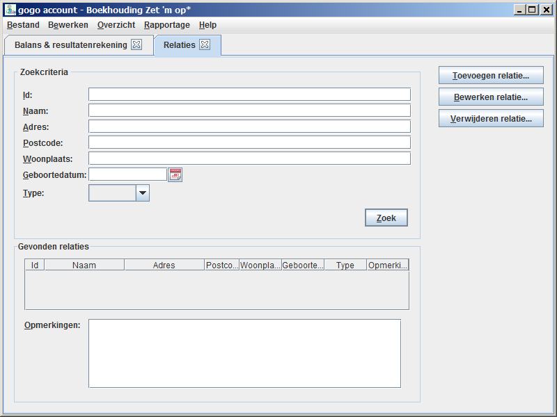 Hoofdstuk 5. Relaties 5.1. Introductie Voordat we facturen kunnen genereren moeten we eerst de namen en adressen invoeren van de personen die de facturen moeten gaan betalen.