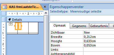 Selectiequery : KAS-qryOpzoekenLaatsteTicketNummer We gebruiken voor deze query de tabel tblticketnummers Veldnaam TS_TicketNummer Sorteervolgorde: Aflopend sorteren Op basis van deze query maken we