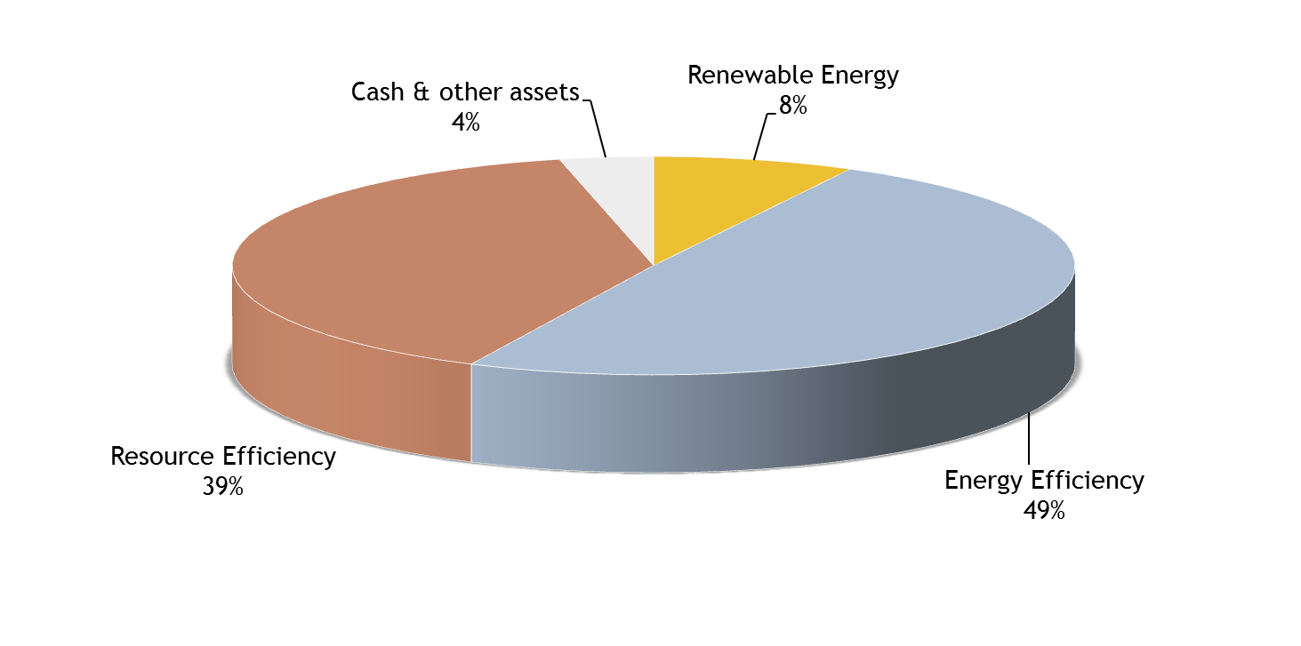 Quest Cleantech Fund Portefeuille*: gediversifieerd over