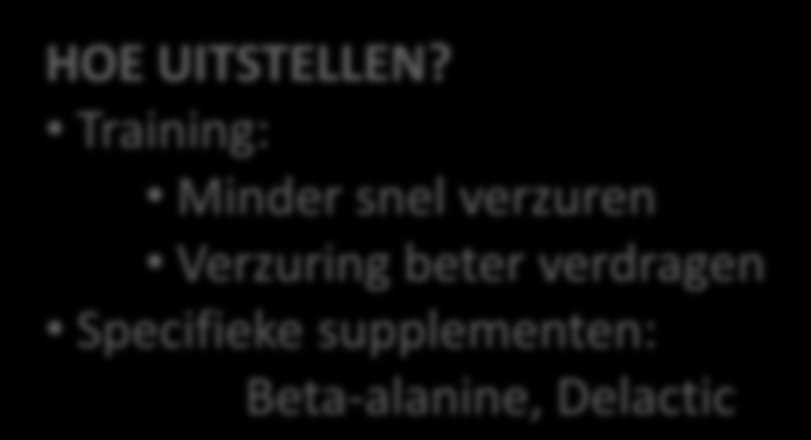 Melkzuur vorming WANNEER?