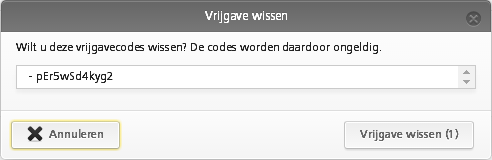 Afbeelding :245 Bevoegde sleutel (externe) 10.5 Vrijgave sluitcomponenten opheffen U kunt de door u verstrekte vrijgave van een sluitcomponent weer opheffen.