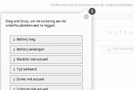 Daarnaast kunt u de onderhoudstaken een prioriteit geven en een PDF maken om uit te printen.