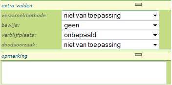 Extra velden invullen Om meer informatie bij de waarneming te geven, kunt u de extra velden invullen. Deze velden zijn niet verplicht.