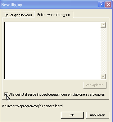 3 Word 2007, Word 2010 en Word 2013 Tijdens installatie van de macro in Word 2007, Word 2010 en Word 2013 zoals wordt besproken in Hoofdstuk 2 worden, zover nodig, de juiste instellingen aangebracht.