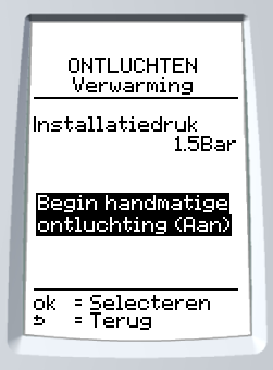 INSTLLTIE 75 Reset van nstellngen Met deze functe kunt u de nstellngen op de regelkast resetten (terug naar de fabreksnstellngen) b Het scherm geeft de gemeten waterdruk n de nstallate weer Het