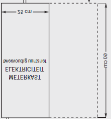 In de sturingskast is een module voor plaatsing van een elektriciteitsmeter voorzien ( basis met scheider plus deksel type 25S60).