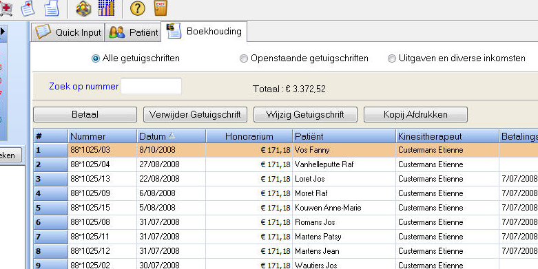 Stap 10 vervolg... b) Wordt bekend met de tab Boekhouding: Dit onderdeel staat u toe om uw attesten gemakkelijk te organiseren.