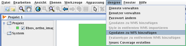 2.4 Web Feature Service configureren De configuratie van een WFS bevat de volgende functionaliteiten: - Feature type toevoegen - Eigenschappen van het feature type bewerken Dit wordt in de volgende