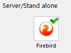 Installatie Firebird Als Firebird nog niet geïnstalleerd is op de server, dan kan dit via de installatie-cd gedaan worden door op <Installeer Firebird> te klikken.