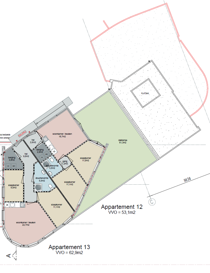 Plattegrond 3 verdieping, 130 m2