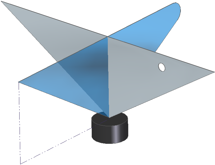 Met het Revolve commando maak je materiaal om een as. De as moet je aangeven in de Draw Profile stap door middel van Axis of Revolution. Revolved Cut is er om materiaal weg te halen.