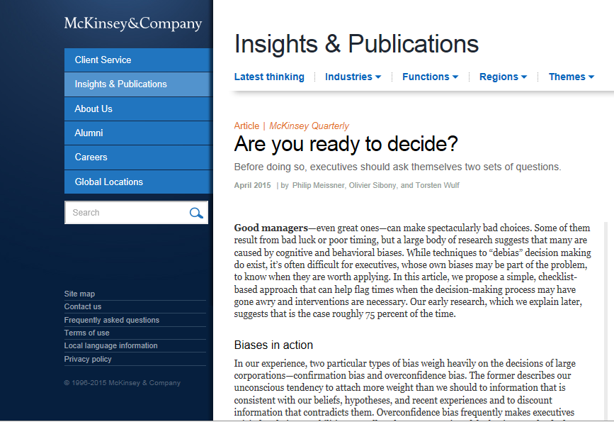 McKinsey Quarterly http://www.mckinsey.