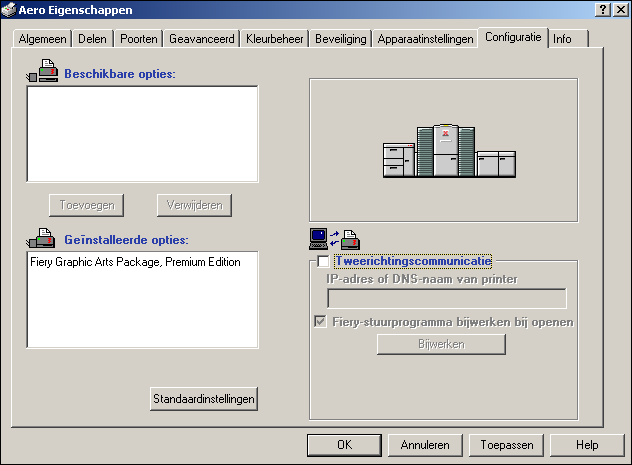 INSTALLEERBARE OPTIES CONFIGUREREN 31 OPTIES HANDMATIG CONFIGUREREN 1 Windows 2000: Klik op Start, wijs Instellingen aan en klik op Printers.