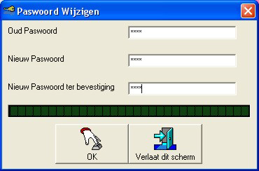 U kan eventueel ook Uw paswoord veranderen, daarvoor klikt U op de knop Wijzig Paswoord. Om Uw paswoord te wijzigen dient U eerst Uw oud paswoord in te geven.