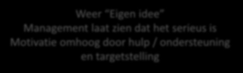 ERVARINGEN MET EEN LEAN JOURNEY Eind 10 Aanpak kwaliteitsprobleem draaierij Leidde tot productiestop en achterstand Medewerker als voorman verantwoordelijk en bevoegd gemaakt Gestart met pilot Gemba