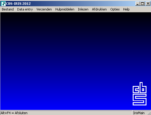 Bovenstaande tekst spreekt voor zich. Vervolgens klikt u op OK en komt uit in het hoofdmenu van CBS-IRIS 2012. Vervolgens kunt u de overige Hulpmiddelen (zie 5) vullen.